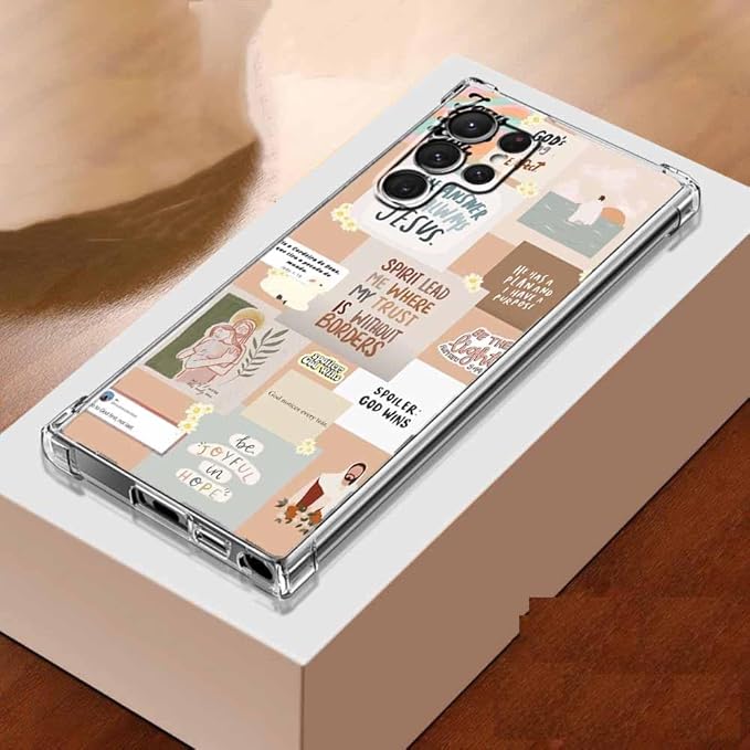 Case for Samsung Galaxy S23 Ultra with Christian Quotes Design,Jesus God Bible Verse Pattern,Clear Soft TPU Bumper Phone Cover,6.8"(Christian,S23U)