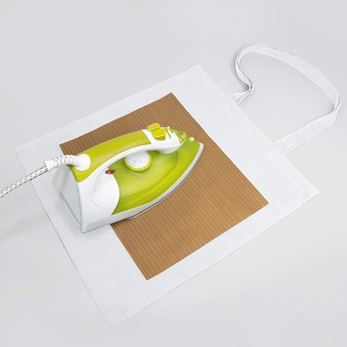 NPBAG 15 Pack 15'' X 16'' White Cotton Tote Bags, Lightweight Blank Bulk Cloth bags with 1pc of PTFE Teflon Sheet