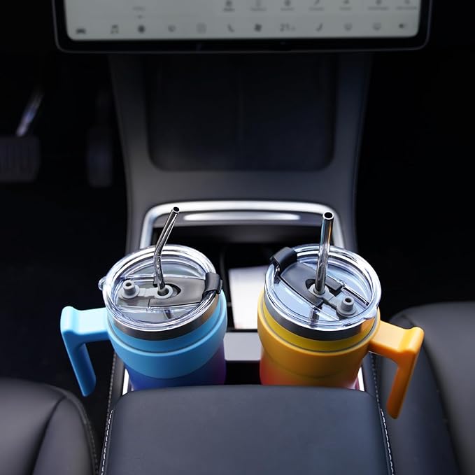 BJPKPK 30 oz Tumbler With Handle And Straw Stainless Steel Insulated Tumbler Cups For Water Or Ice Coffee,Blood Moon