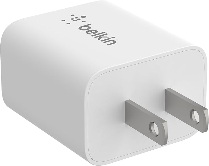 Belkin USB C Charger Block 20W, iPhone Charger Fast Charging - iPhone 17, Air, Pro, Pro Max, Samsung Galaxy S25, Google Pixel 10, iPad, AirPods, Nintendo Switch 2 & More - White