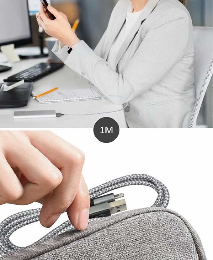 MFi Certified iPhone Charger, 4Packs(3/6/6/10FT) USB iPhone Charging Cable Nylon Braided Fast Charging Cord Compatible for iPhones/Pad(Gray +White)