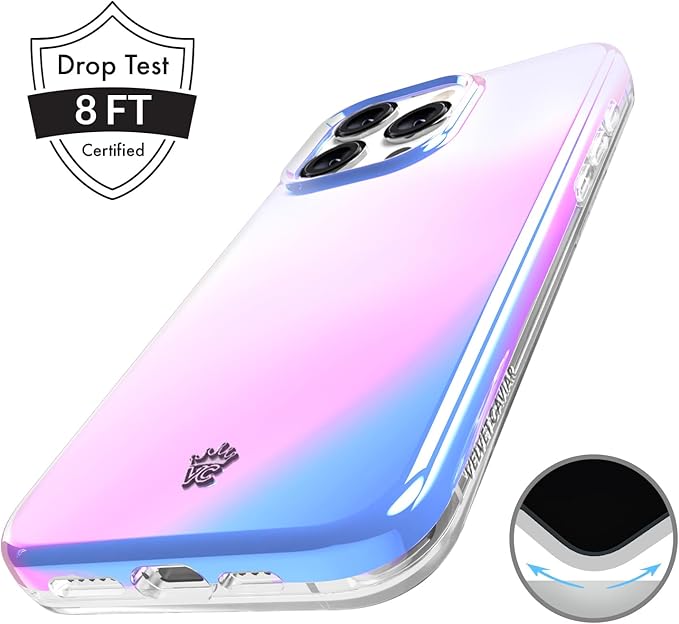 VELVET CAVIAR for iPhone 15 Pro Max Case - Compatible with MagSafe - 10ft Drop Tested - Iridescent Holographic Nebula