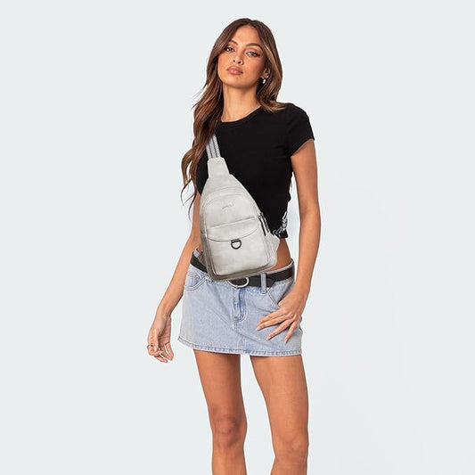 7L Sling Bag for Women Men Crossbody Belt Bag Small Travel Sling Backpack Anti Theft Chest Daypack Purse Faux Leather