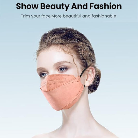 100Pcs KF94 Masks, Individually Wrapped 3D Fish Type Masks for Adult, 4 Layer Protective Face Mask