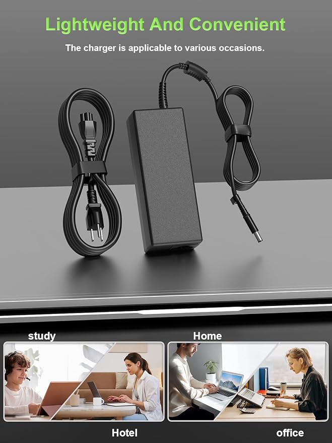 90W Power Supply Charger for HP Pavilion DV7 Elitebook 8730w ProBook 6360b 2000 G71 G72 Compaq CQ72 nw8440 18 19 20 21 22 23 24 27 ProDesk/EliteDesk/Omni/SlimlineAll-in-One Desktop