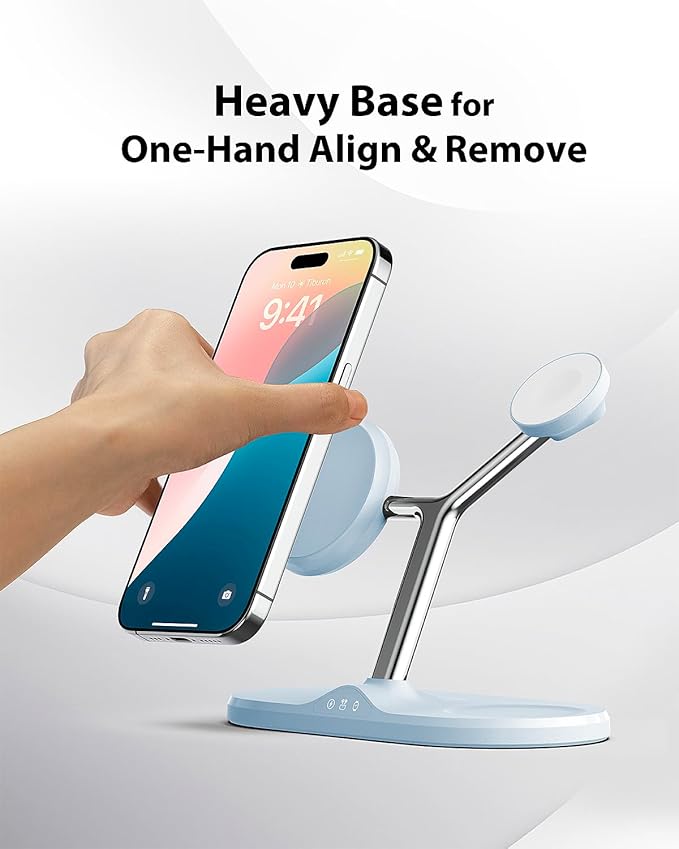 3-in-1 Wireless Charging Station for Apple Devices - Fast Charging Station for iPhone and Watch, Stable Charger Stand for iPhone 12-15 & iPhone 16 & iWatch & AirPods