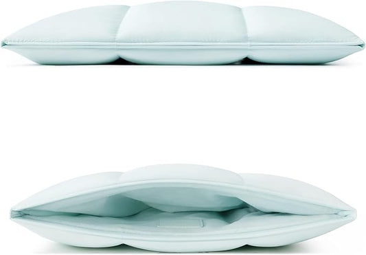 Comfyable Puffy Laptop Sleeve 13 Inch 14 Inch, Quilted Puffer Laptop Carrying Case, Pillow Case Compatible with MacBook Air M4 2025 M3 M2 M1, MacBook Pro M4 Pro/Max, Ice Blue