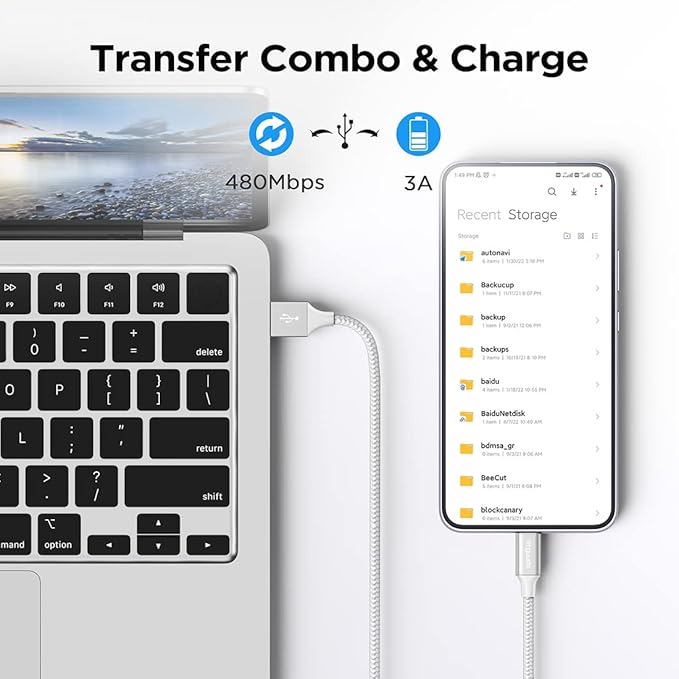 etguuds USB to USB C Cable 3.3ft, 2-Pack USB A to Type C Charger Cord Fast Charging for Samsung Galaxy A15 A25 A35 A55 A54, S24 S23 S22 S21 S20 S10 S10E, Note 20 10, Moto G, for iPhone 16 15, White