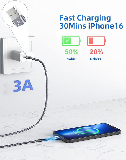 USB A to USB C for Carplay USB C Cable 3FT, Car Charger Cable 2Pack Short Type C Fast Charging Cord Upgraded Extra Durable USBC Cord Compatible with iPhone 17 16 15 Pro Max/Samsung Galaxy S23 and More