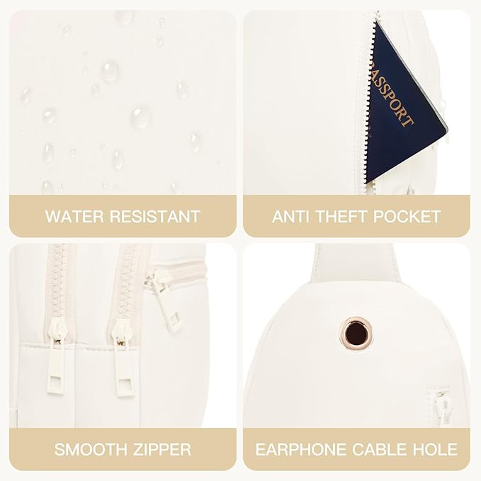 Quilted Puffer Crossbody Bags for Women Small Puffy Sling Bag Lightweight Cross Body Bubble Purse Shoulder Bag for Travel (Cream White)