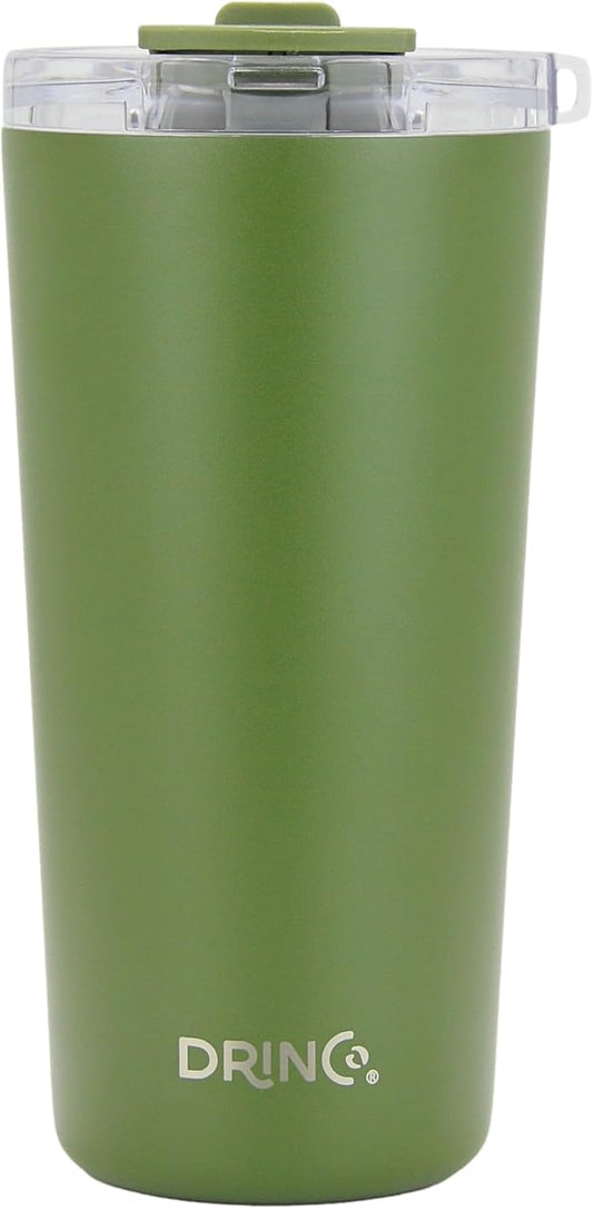 Drinco - 20 oz Stainless Steel Tumbler | Double Walled Vacuum Insulated Mug With Lid, 2 Straws, For Hot & Cold Drinks (20oz Forest, 20oz)