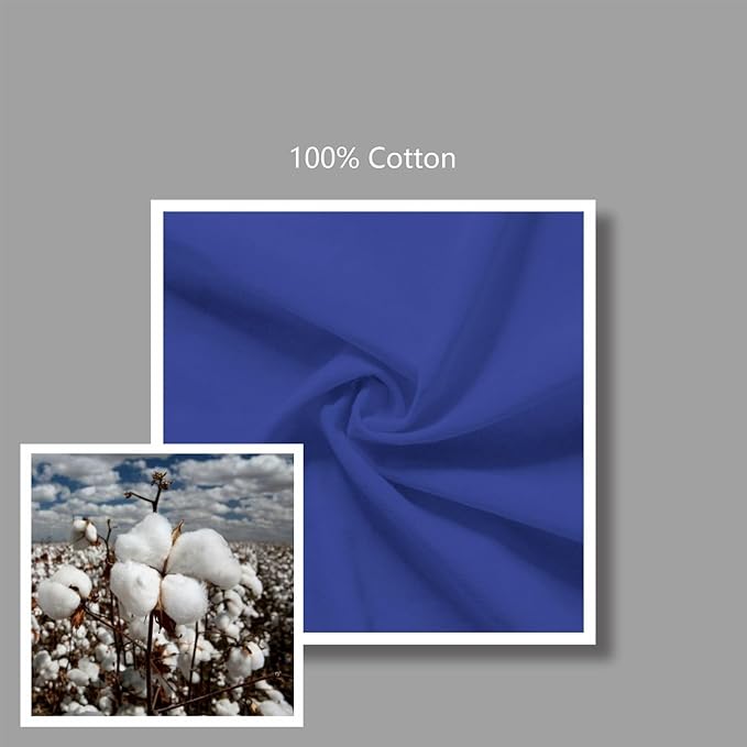 TOPDesign 5-Pack Economical 16"x15" Blue Cotton Tote Bag, Lightweight Medium Reusable Grocery Shopping Cloth Bags, Suitable for DIY, Advertising, Promotion, Gift, Activity