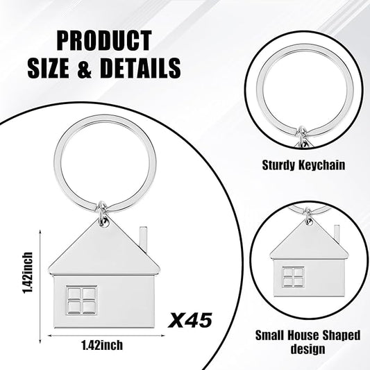 Taiyin House Key Chain House Shaped Pendant Keychains Home Keychain Set Cute Home with Window Key Charm Metal Keyring Gift