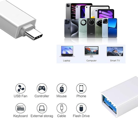 4 Pack USBc Male to USBa Female Adapter,OTG Converter with 5/10 Gbps High Speed Data Transfer,USB to USBC Adapter Compatible with Apple iWatch iPhone 16/15,MacBook,Samsung etc.