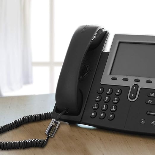 Telephone Cord Detangler and 360 Swivel Anti-Tangle Cord - 7.5Ft Uncoiled, 1.5Ft Coiled Landline Handset Cable