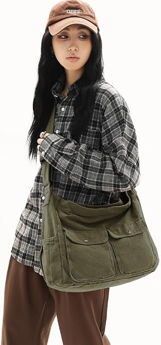 Collsants Messenger Bag Hobo Crossbody Bags for Women Canvas Bag Crossbody Tote Bag Shoulder Bag