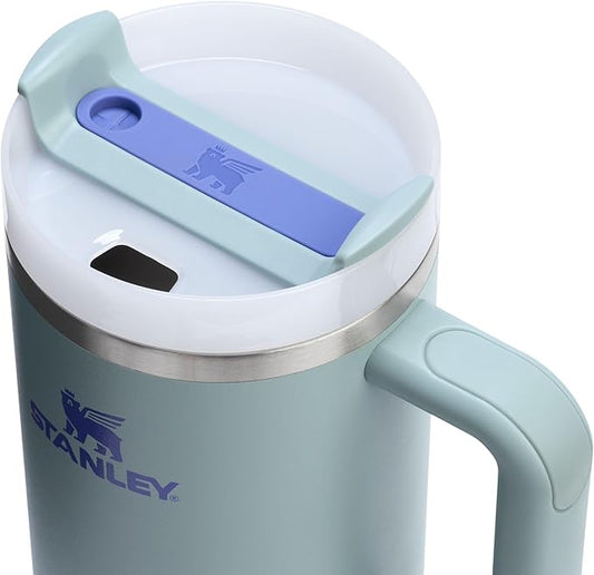 STANLEY Quencher H2.0 Tumbler with Handle and Straw 40 oz | Flowstate 3-Position Lid | Cup Holder Compatible for Travel | Insulated Stainless Steel Cup | BPA-Free | Exclusive Blue Cactus