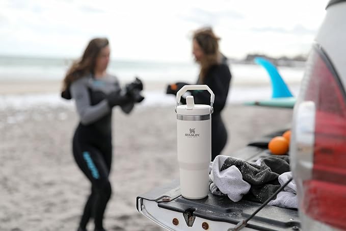 STANLEY Tumbler 20oz Stainless Steel | with Straw | Leak Resistant | Vacuum Insulated | Cream | Pack of 4