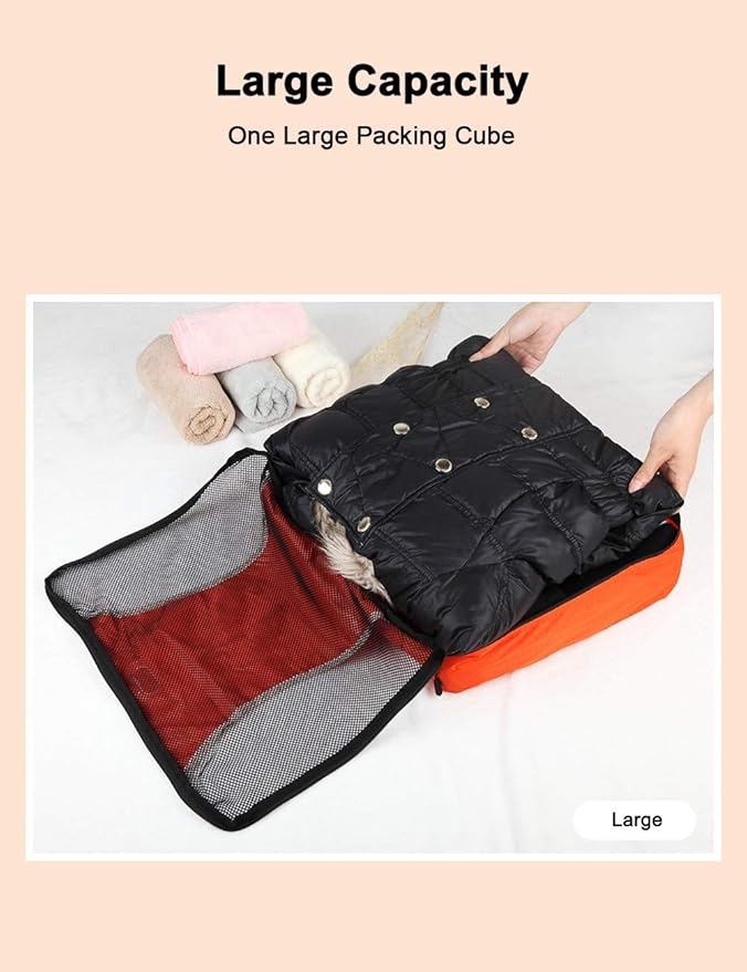 GOX Ultra Light 5 piece Packing Cubes Travel Luggage Organizer 1 Large 2 Medium 2 Small