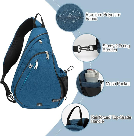 INOXTO Sling Bag, Multipurpose Crossbody Shoulder Bag for Men and Women