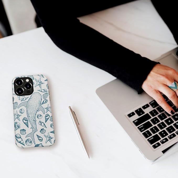 DAIZAG Case Compatible with iPhone 16 Pro Max,Fit Shockproof Cover for Women Girls,Beach Seashell Whale Ocean Aesthetic