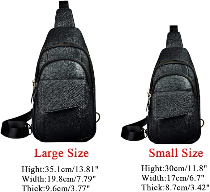 Le'aokuu Men Outdoor Casual Travel Hiking Tea Crossbody Chest Sling Bag Rig One Shoulder Strap Bag Backpack Men Leather