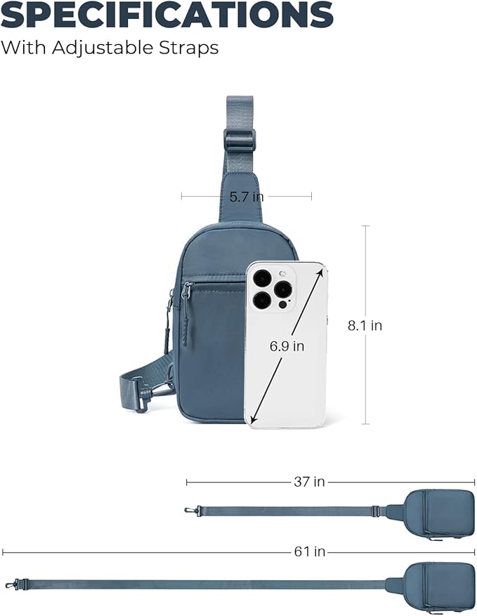 CHOLISS Small Sling Bag for Women and Men, Crossbody Bags Trendy Fanny Packs Chest Bag with Extended Strap