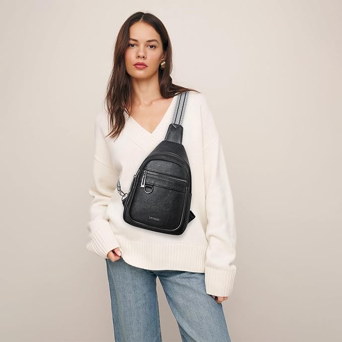 7L Sling Bag for Women Men Vegan Leather Crossbody Bags Fanny Pack Purse Backpack Over Shoulder Bag Travel Anti Theft