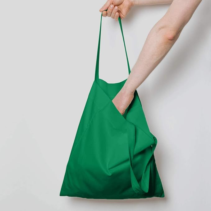 NPBAG 25 Pack 15'' X 16'' Green Cotton Tote Bags, Blank Bulk Cloth bags with 1pc of PTFE Teflon Sheet