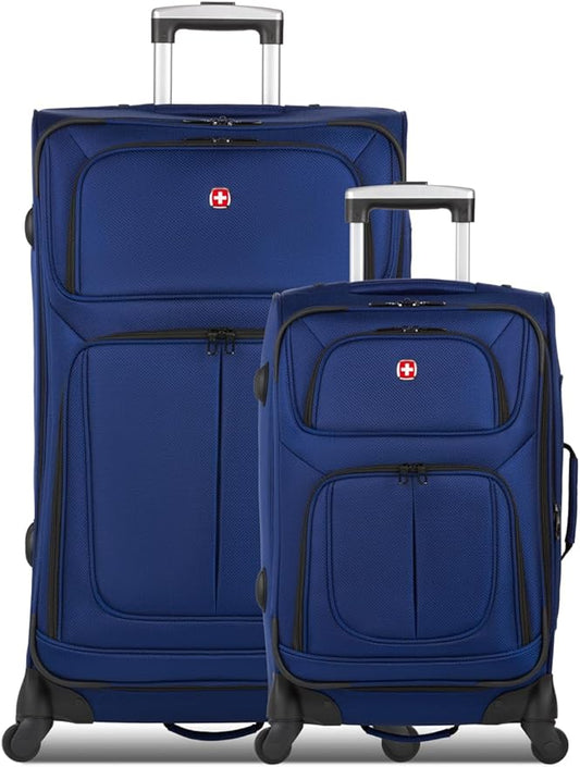 SwissGear Sion Softside Expandable Luggage, Blue, 2-Piece Set (21/29)