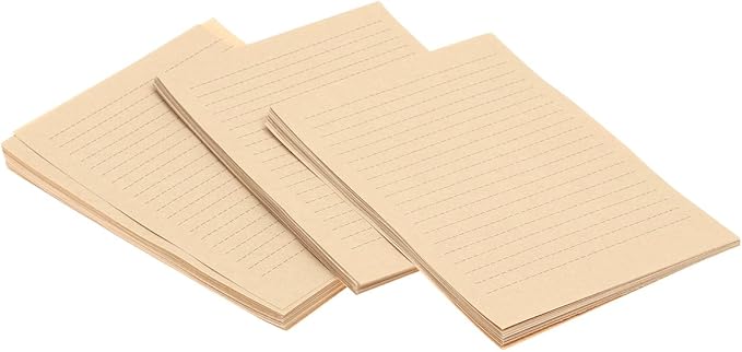 100Pcs Vintage Kraft A5 Lined Letter Paper Retro Writing Paper for Home Office Stationary1