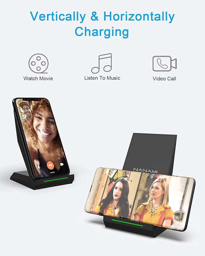 Nanami 2 in 1 Wireless Charger,Equipped with PD 30W Adapter,Qi Certified Fast Charging Stand with USB-A Port Compatible iPhone 16/15/14/13/12/11,Phone Charger for Samsung Galaxy S25/S24/S23/S22/S21