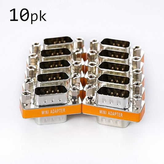 DB9 Null Modem Adapter Male to Male 10 Pack
