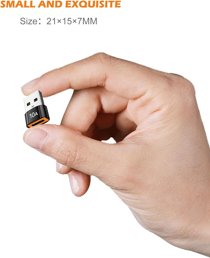 10Pack 200W USB C to USB Adapter, with Fast Charging & 480MB Data Transfer, USB C Converter for Apple Watch Ultra iWatch Series 8 7,iPhone 16 15 Plus Pro Max,Black