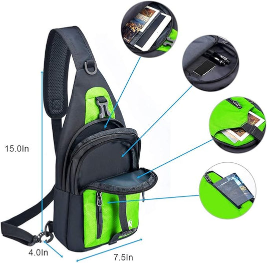 Y&R Direct 14 Colors Lightweight Sling Backpack Sling Bag Travel Hiking Small Backpack for Women Men Gifts
