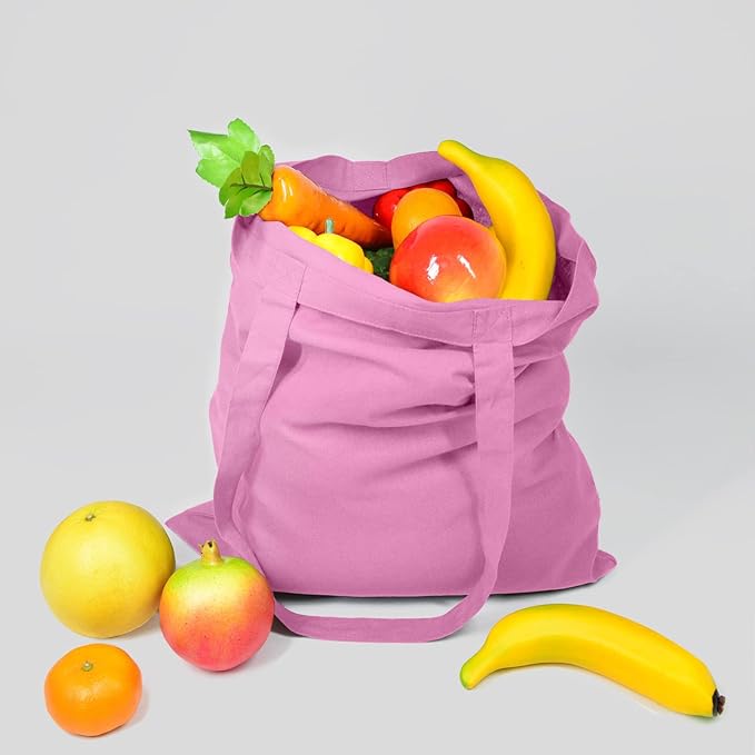 NPBAG 15 Pack 15'' X 16'' Baby Pink Cotton Tote Bags, Blank Bulk Cloth bags with 1pc of PTFE Teflon Sheet