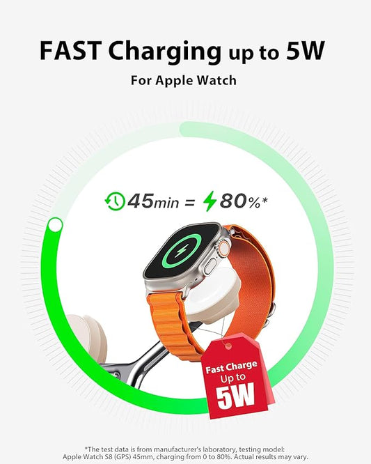 3-in-1 Wireless Charging Station for Apple Devices - Fast Charging Station for iPhone and Watch, Stable Charger Stand for iPhone 12-15 & iPhone 16 & iWatch & AirPods