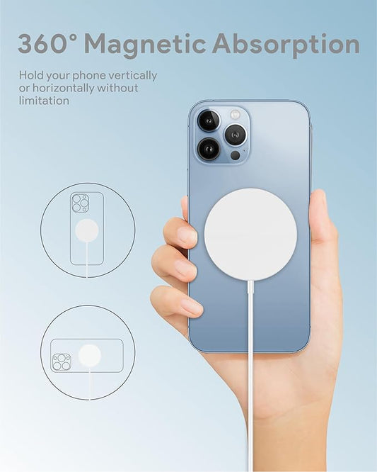 Magnetic Wireless Charger 2-Pack for iPhone Wireless Charger Pad, Max Fast for Magsafe Phone Adapter for iPhone 16/16 Plus/16 Pro/16 Pro Max/15/15 Pro/15 Plus/ 14/13 Series/AirPods Pro 2