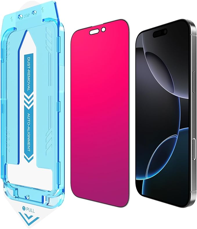 EGKimBa for iPhone 17 Pro Max Privacy Screen Protector, Gradient Color Tempered Glass, Bubble Free, Easy Installation, Auto Dust-Elimination, Anti Blue Light