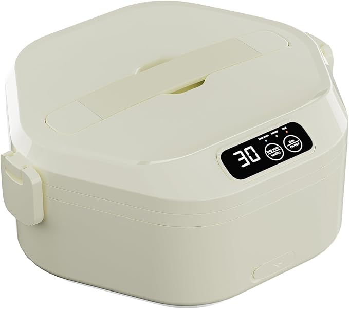 Cordless Electric Lunch Box for Adults,1L Extra-Large Capacity Lunch Box with Insulated Bag,16000mAh Rechargeable Self-Heating Food Warmer with Smart Timer Function for Travel,Camping,Officing