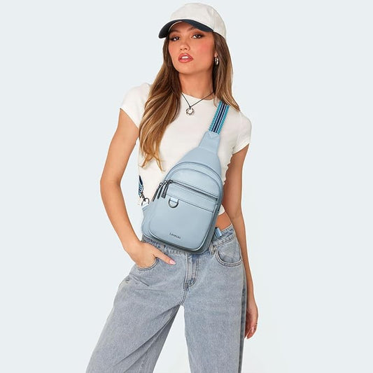 7L Sling Bag for Women Men Vegan Leather Crossbody Bags Fanny Pack Purse Backpack Over Shoulder Bag Travel Anti Theft