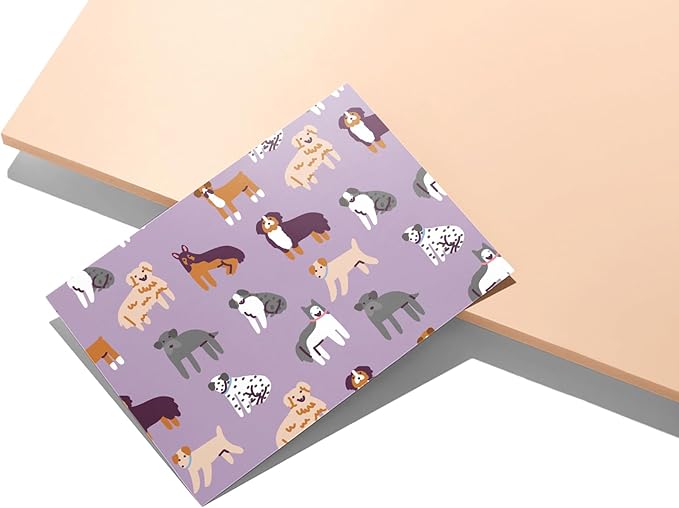 Twigs Paper Note Cards – 12 Assorted Dog Pattern Designs with Envelopes – Made in the USA – Eco-Friendly Blank Note Cards for Everyday Correspondence – 5.5 x 4.25 Inches