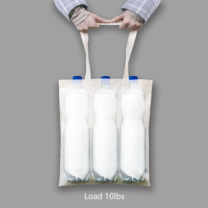 TOPDesign 3 | 6 | 12 | 24 | 48 | 192 Pack Economical Cotton Tote Bags, Lightweight Medium Reusable Grocery Shopping Cloth Bags, Suitable for DIY, Advertising, Promotion, Gift, Activity (3-Pack)