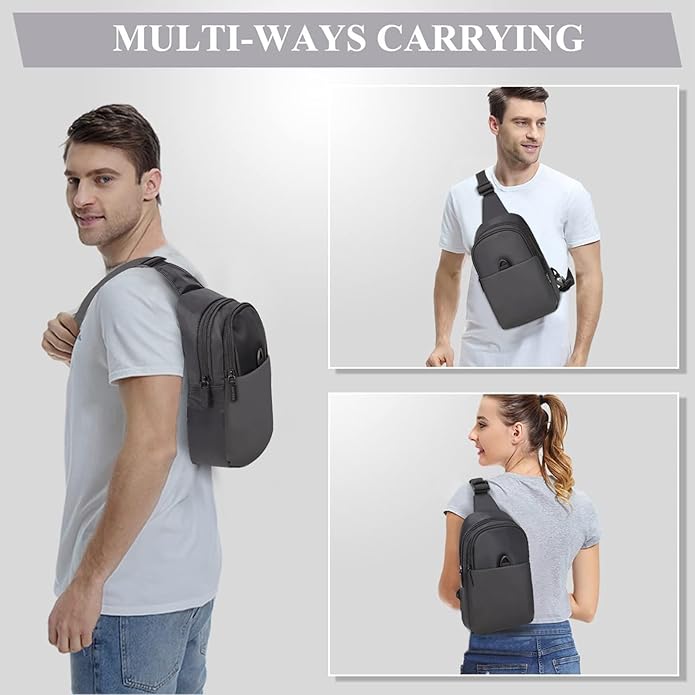 Waterproof Sling Bag Crossbody Bag for Travel Small Chest Bag for Women and Men travel sling bag for men
