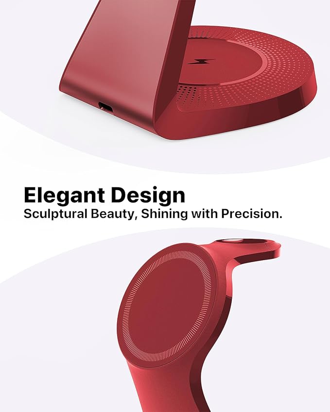 3 in 1 Charging Station for Apple Devices,Mag-Safe Charger Stand Fast Charging,Wireless Charger for iPhone 16/15/14/13/12 Series,& AirPods,& iWatch(USB-C Charger Included)