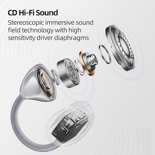 MUZEN Open Ear Headphones, Trickle 4g Lightweight Wireless Bluetooth 5.4 Clip On Earbuds with 38H Playtimes, Fit Comfort Sport Ear Clip Earbuds, Hi-Fi Earphones for Fintness Running Workout