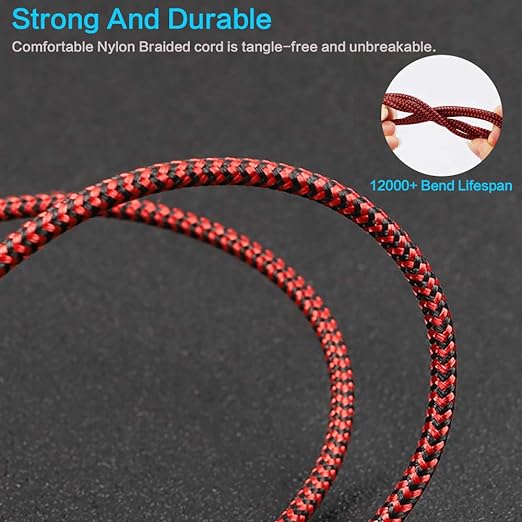 Multi Charging Cable (3Pack,4ft) 6 in 1 USB A/C to USB C/Micro USB/i-P Connector Multiple Charger Cord for Cell Phone/IP/Galaxy/PS/iPads and More