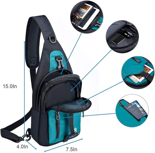 Y&R Direct 14 Colors Lightweight Sling Backpack Sling Bag Travel Hiking Small Backpack for Women Men Gifts
