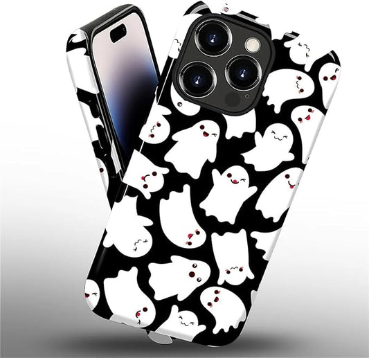 Case for iPhone 14 Pro Max Case,Halloween Ghosts Bats Design - Hybrid Dual Protection Silicone + Hard PC Shockproof Full Body Cover Slim Anti-Scratch Protective Case for Men Women
