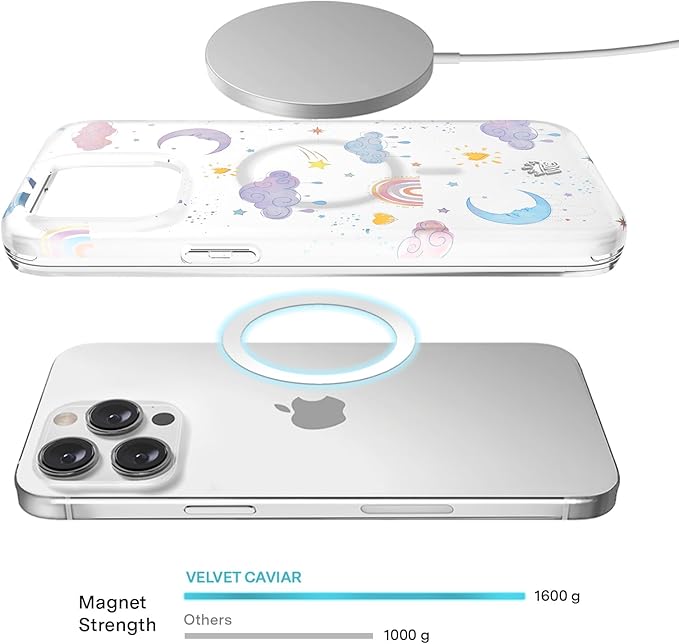 VELVET CAVIAR for iPhone 15 Pro Max Case - Compatible with MagSafe - 10ft Drop Tested - Colorful Stars Moon Rainbow